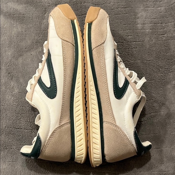 Tretorn Cream/Dark Green Shoes - Picture 3 of 8